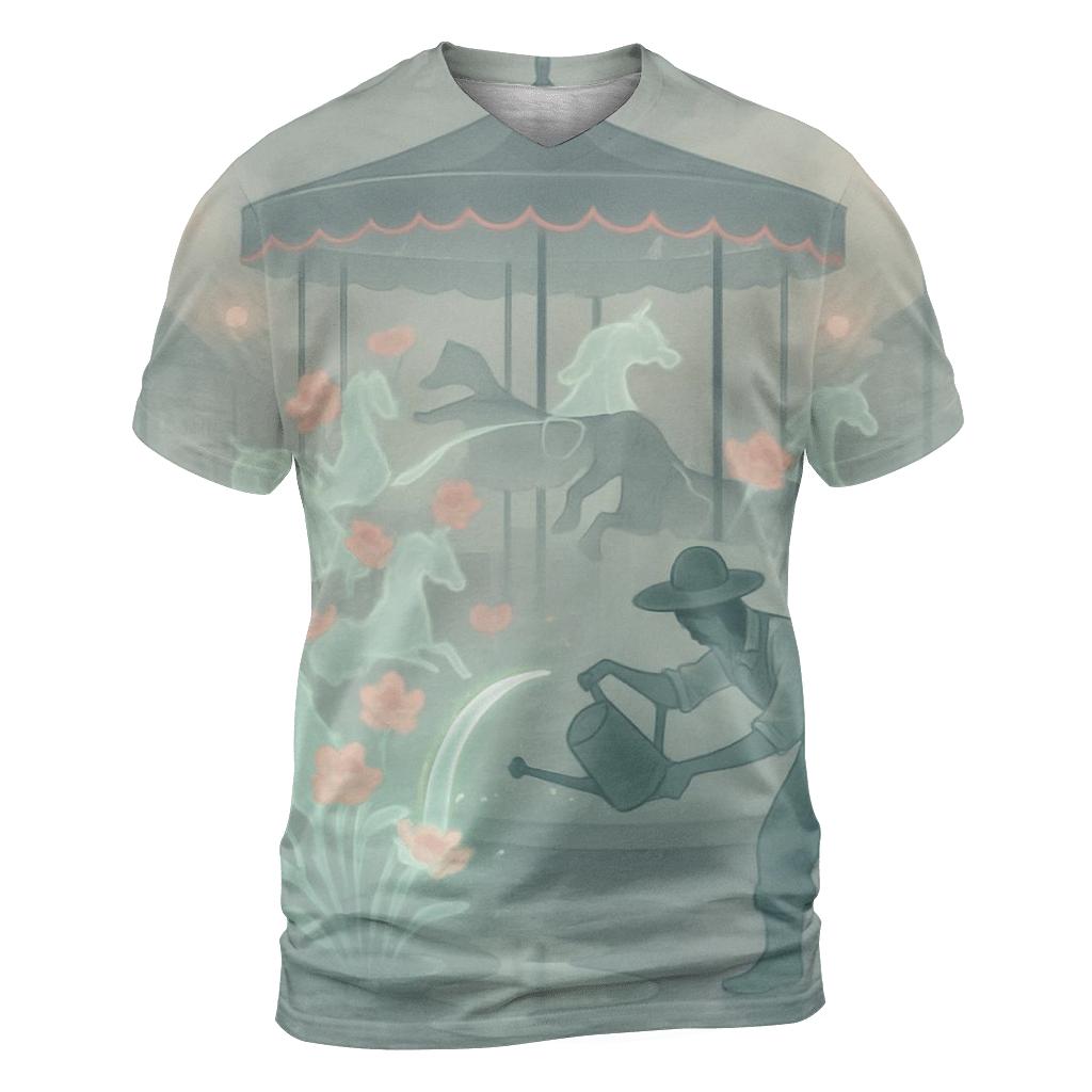 Spectral Carousel Gardener artistic all-over print tops