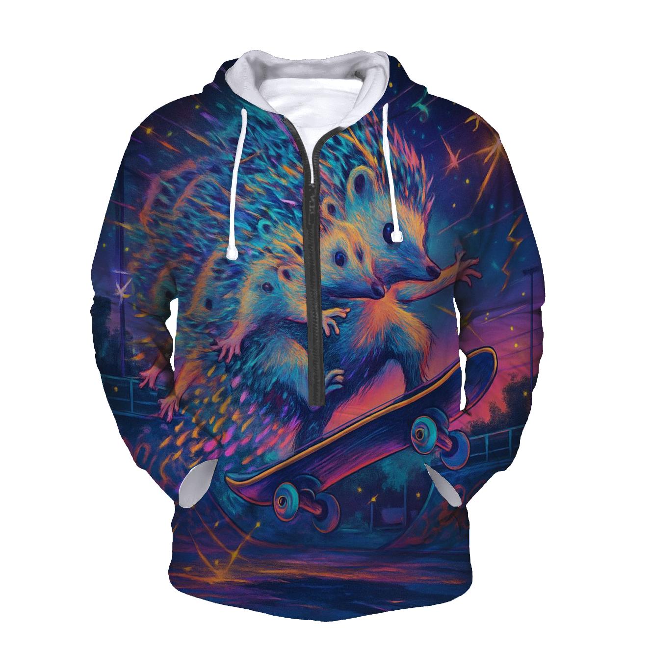 Quantum Skateboard Hedgehog zip-up hoodies