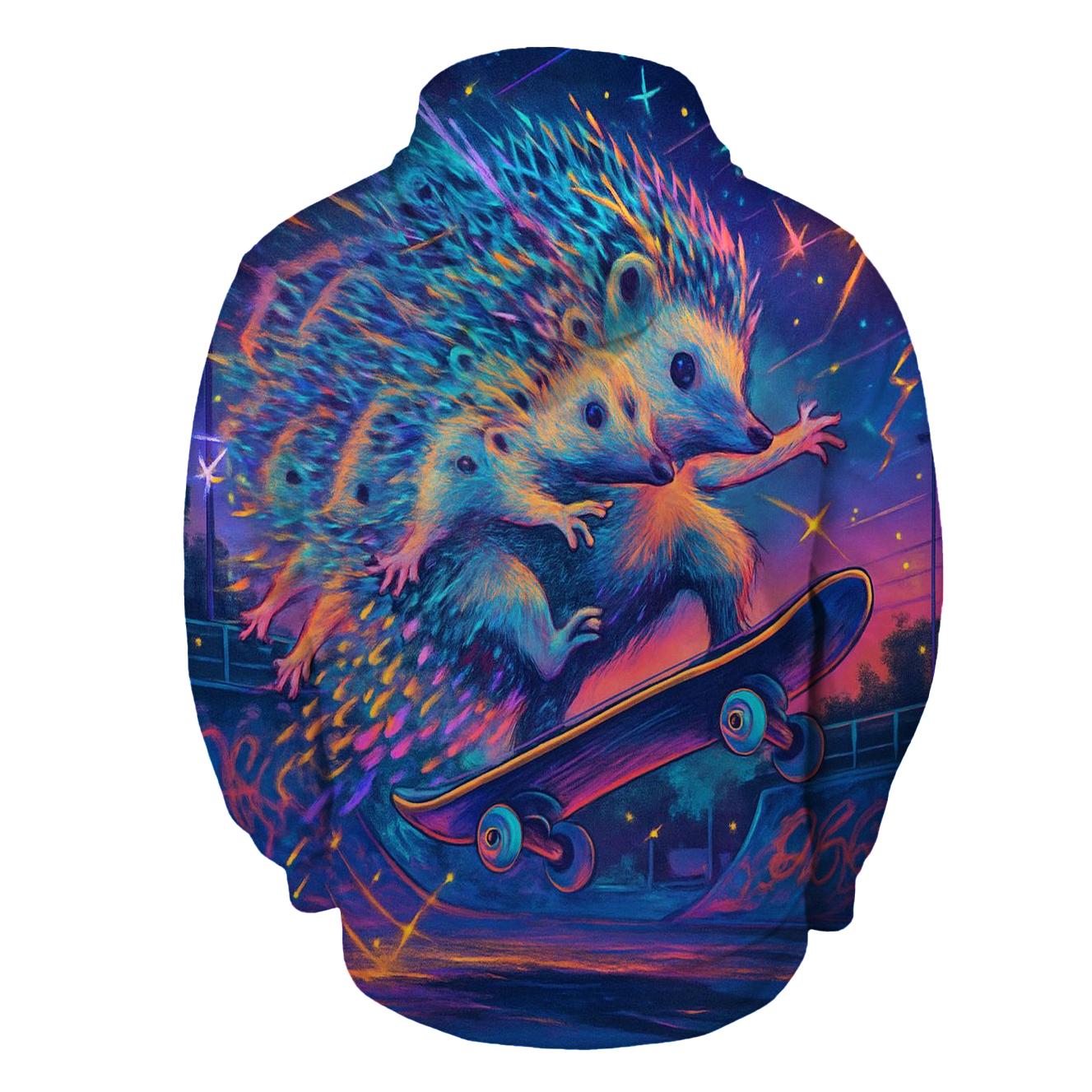 Quantum Skateboard Hedgehog zip-up hoodies