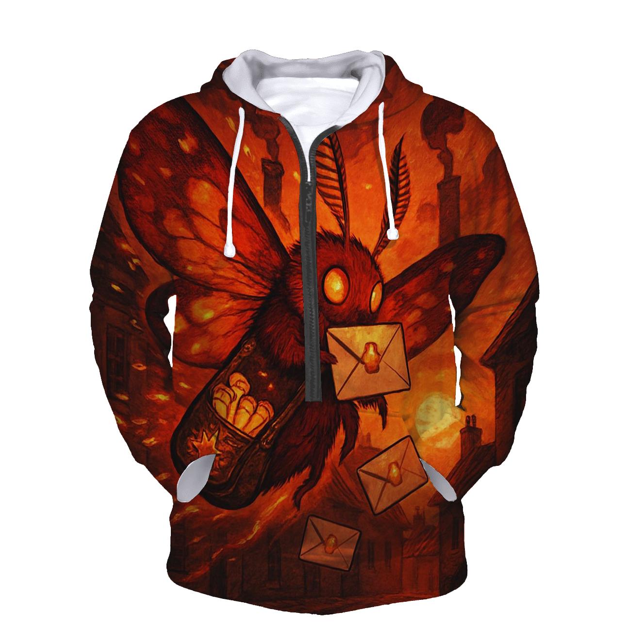 Embermoth Postman printed hoodies