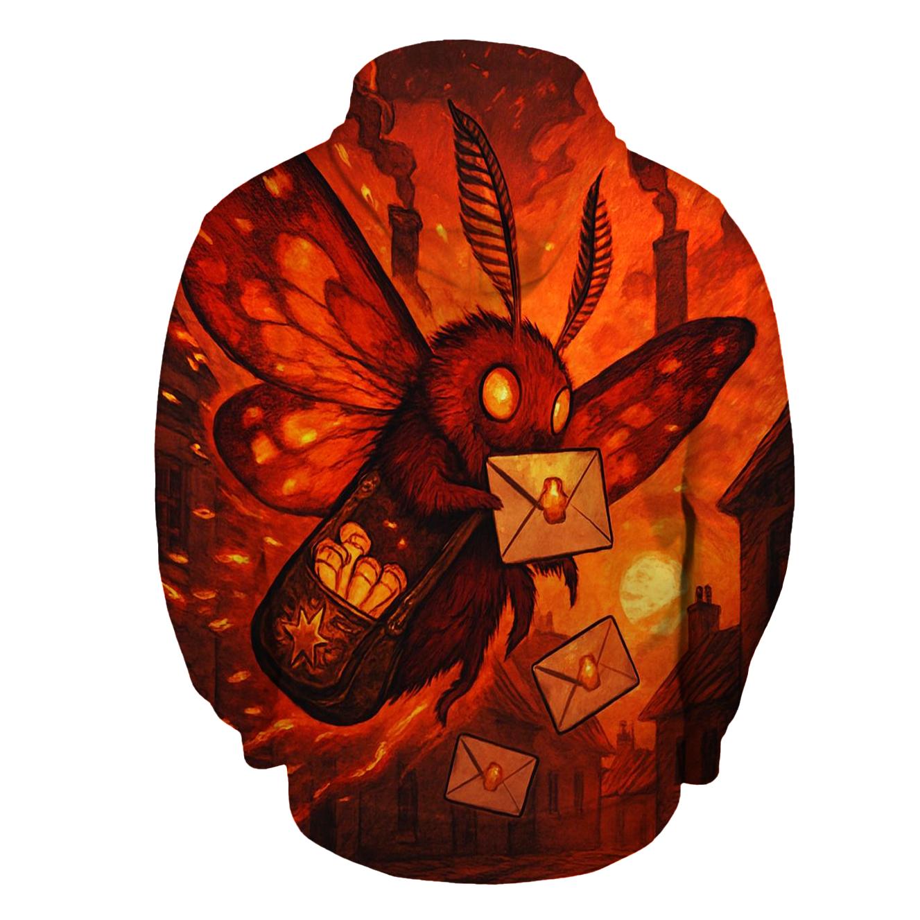 Embermoth Postman printed hoodies