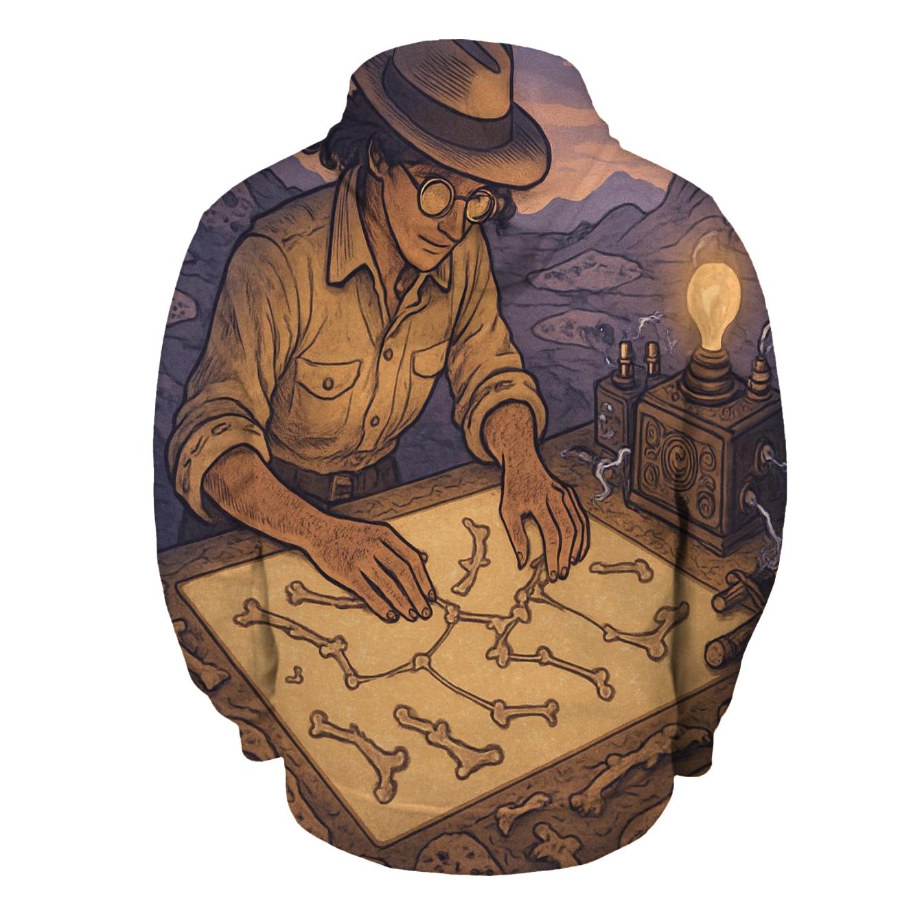 Fossil Sky Cartographer printed hoodies