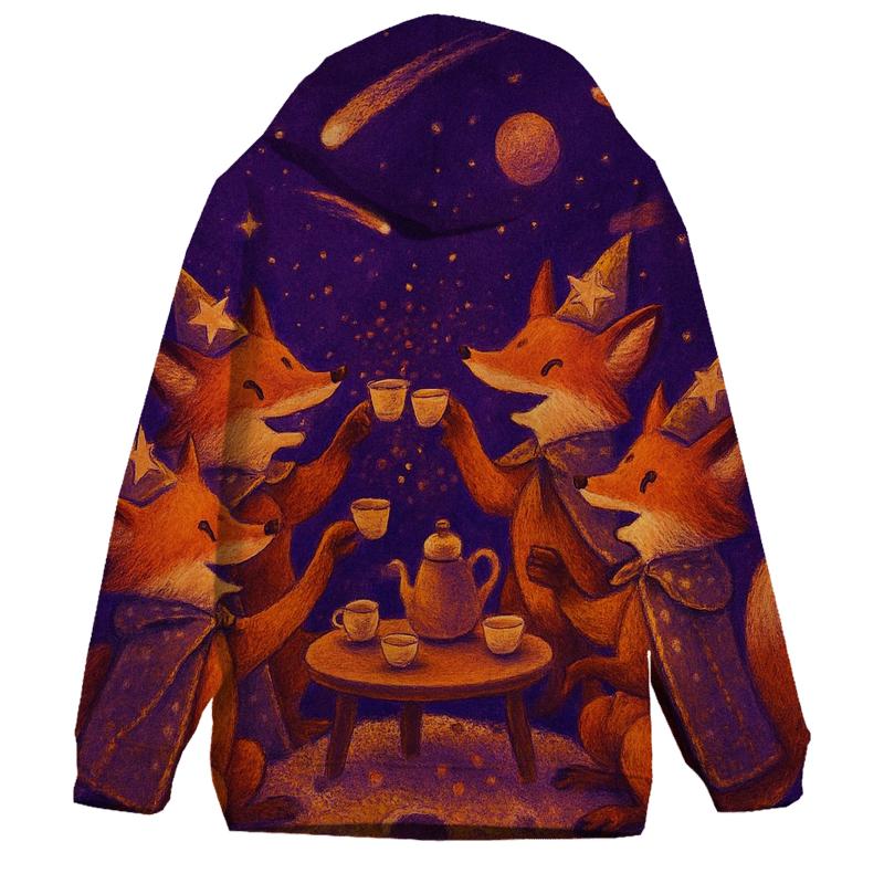 Meteor Tea Party Foxes embroidered hoodies