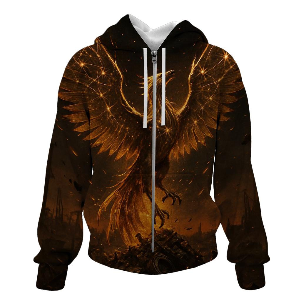 Starlit Junkyard Phoenix embroidered hoodies