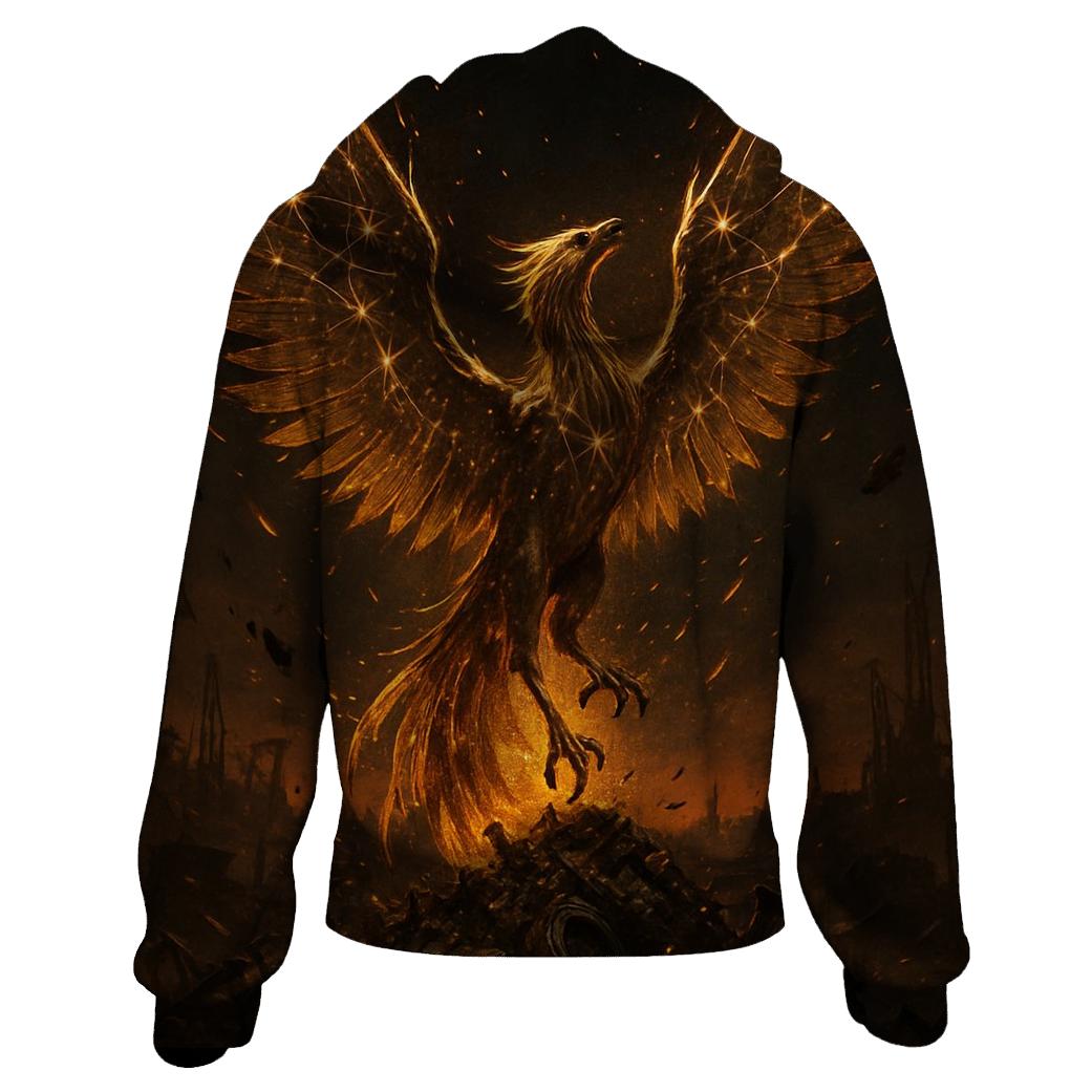 Starlit Junkyard Phoenix embroidered hoodies