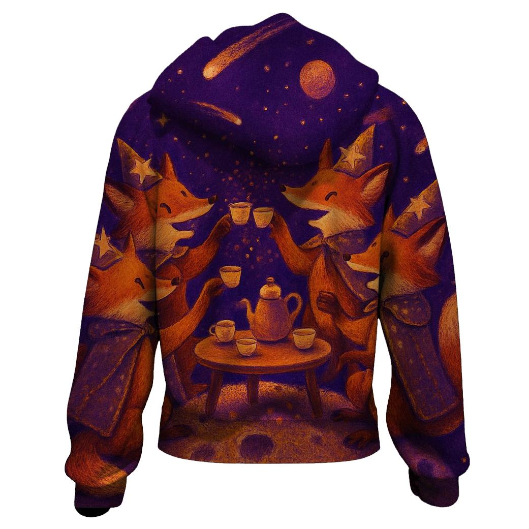 Meteor Tea Party Foxes embroidered hoodies
