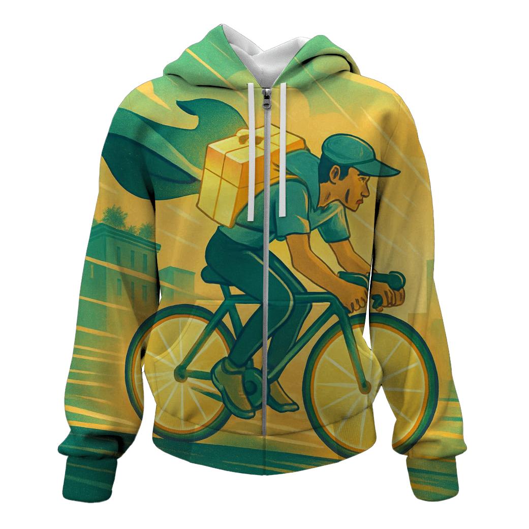Solar Breeze Bicycle Courier hoodie designs
