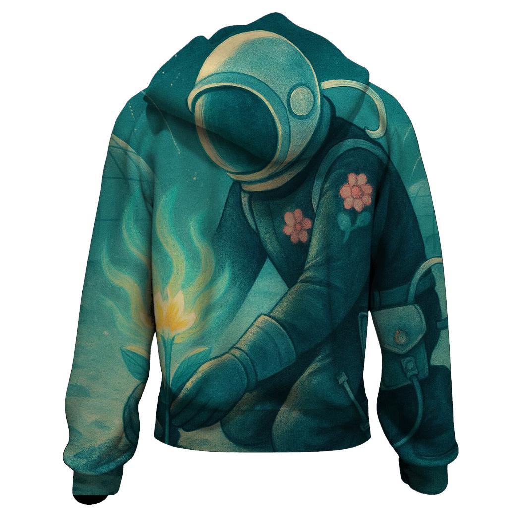 Everbloom Cosmonaut Gardener zip-up hoodies