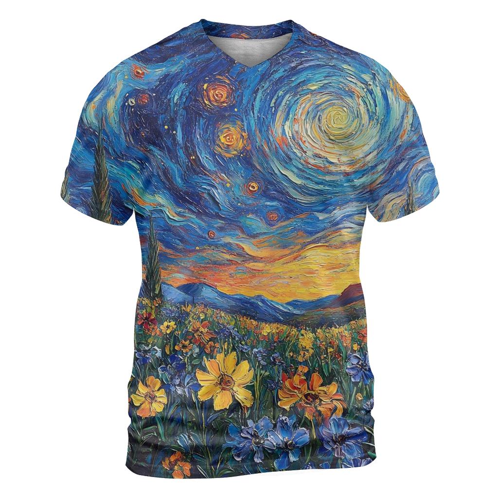 Van Gogh Inspired Nebula Garden personalized full print shirts