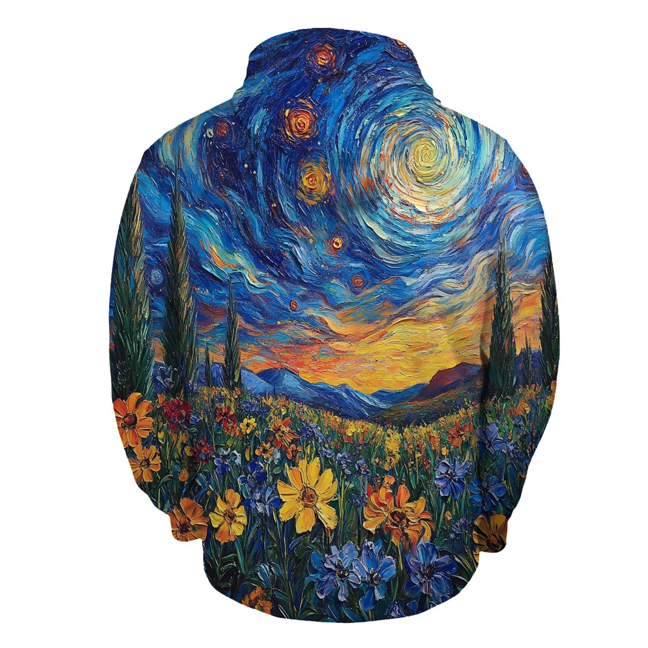 Van Gogh Inspired Nebula Garden pullover hoodies