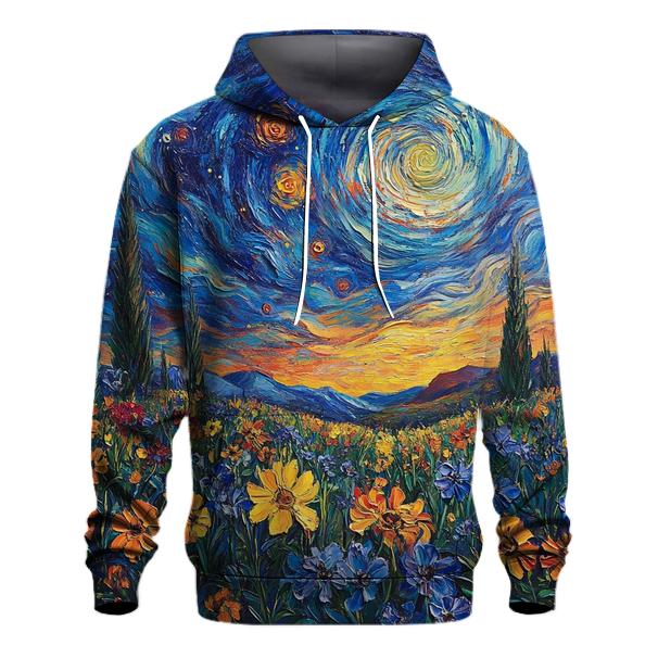 Van Gogh Inspired Nebula Garden heavyweight hoodies