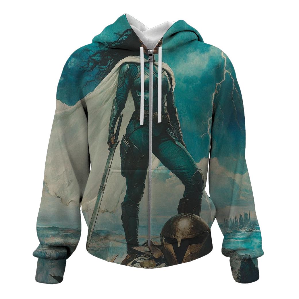 Tessa Thompson: Thunderbound Valkyries Sovereign Ascent printed hoodies