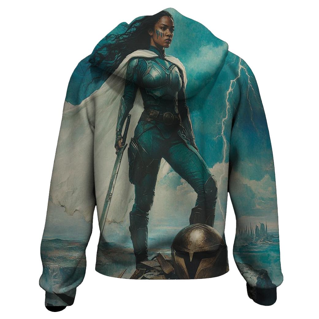 Tessa Thompson: Thunderbound Valkyries Sovereign Ascent printed hoodies
