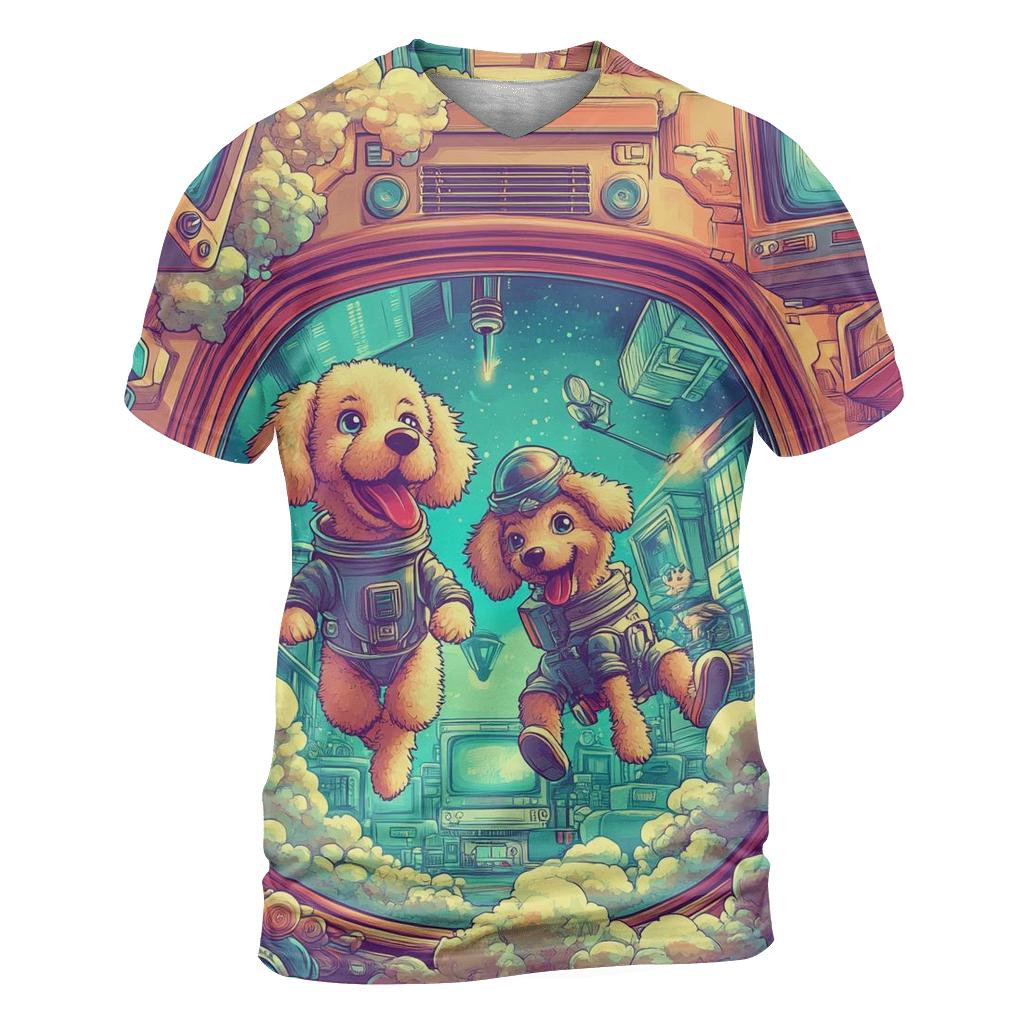 Time-Traveling TV Pets trendy printed shirt styles