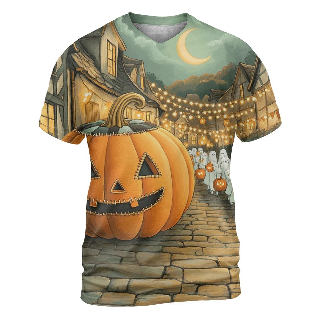 Spooky Lantern Parade creative print fashion shirts