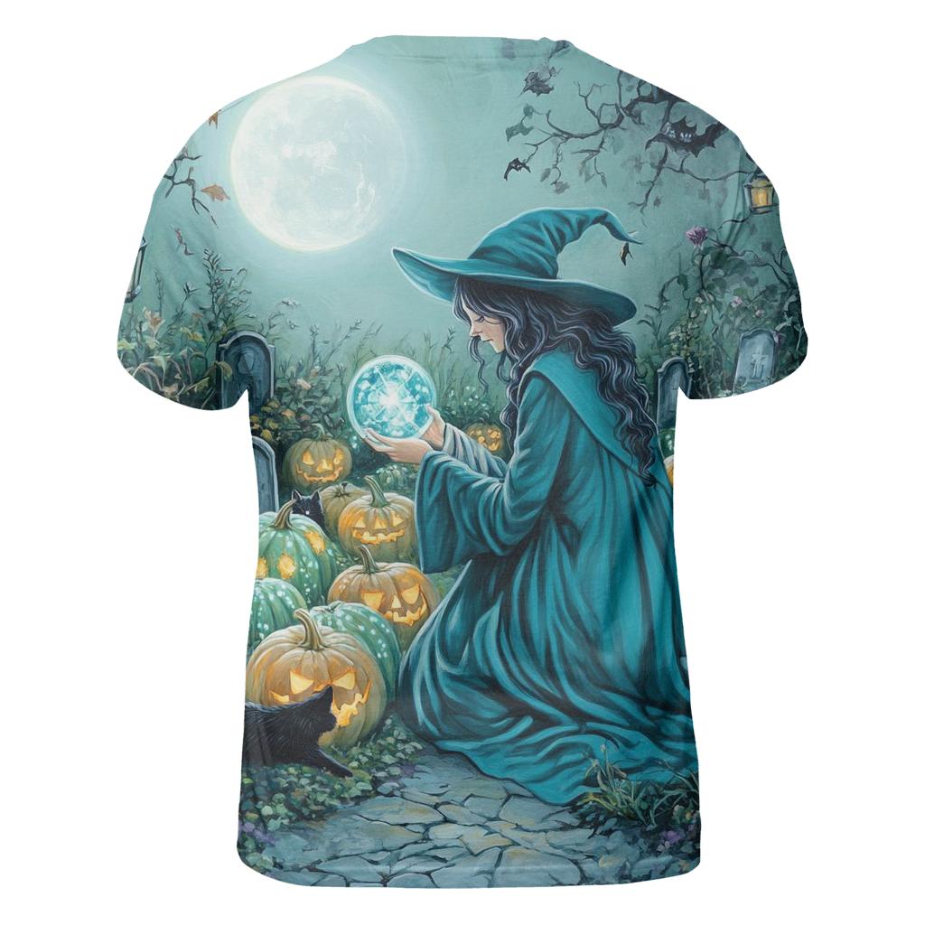 Midnight Witch In Haunted Garden trendy printed shirt styles