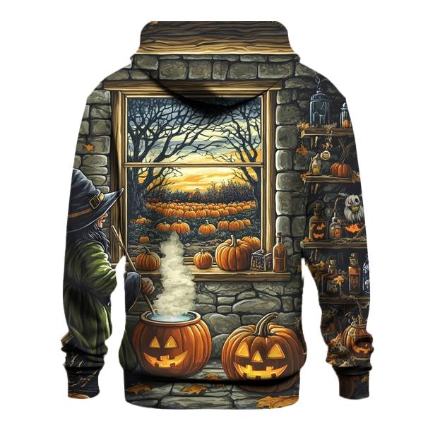Witchs Cottage With Halloween Hearth pullover hoodies