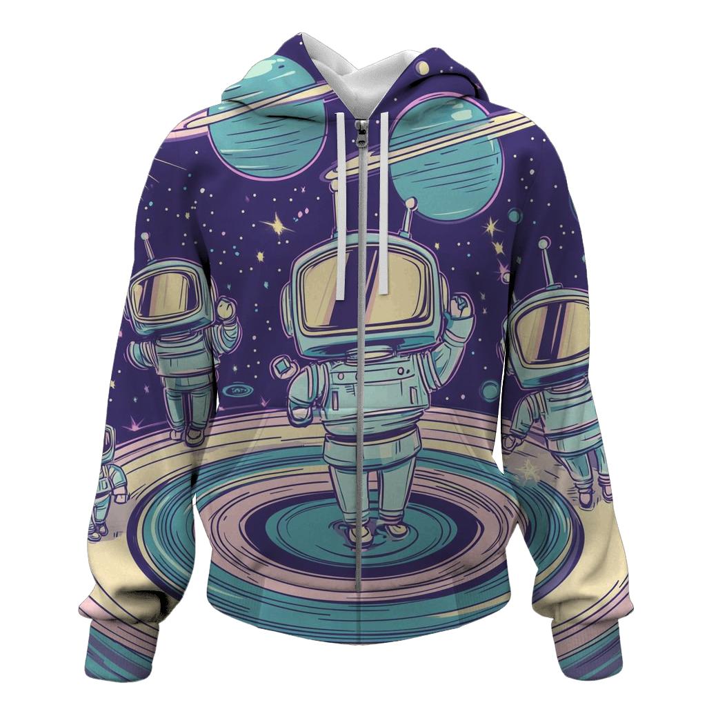 Robot Roller Disco Riot graphic hoodies