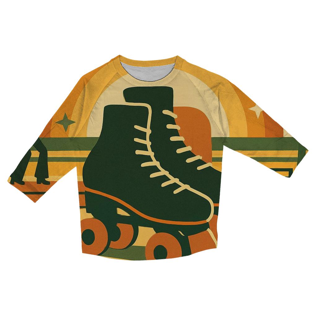 Sunset Roller Disco printed three quarter sleeve shirts