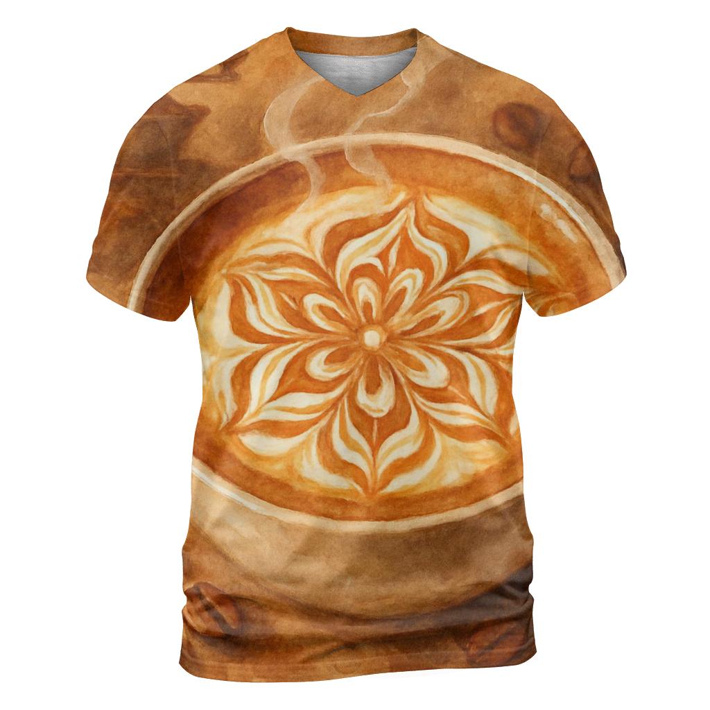 Latte Spiral Bloom custom all-over print shirts