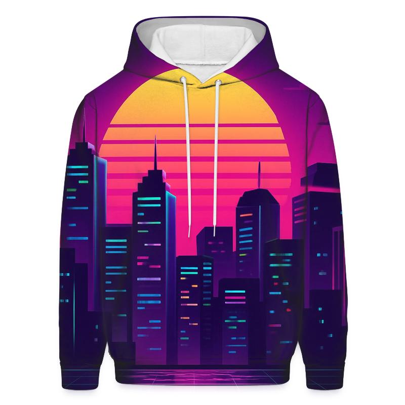 Neon Skyline Mirage pullover hoodies