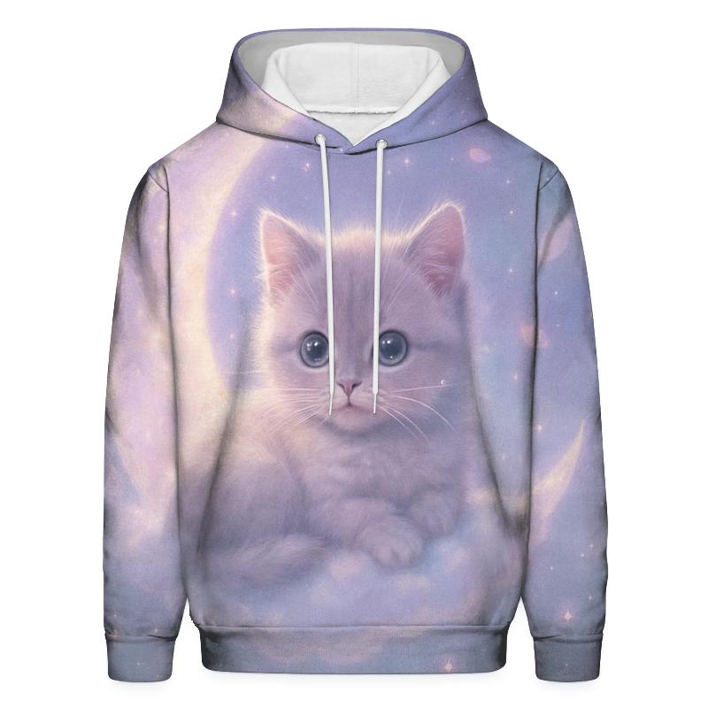 Moonlight Kitten Reverie graphic hoodies
