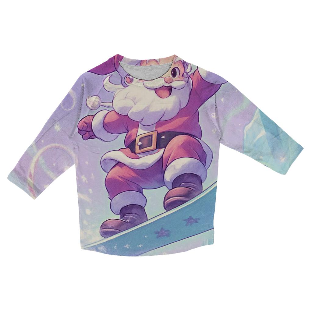 Frostlight Surfing Santa cotton quarter sleeve shirts