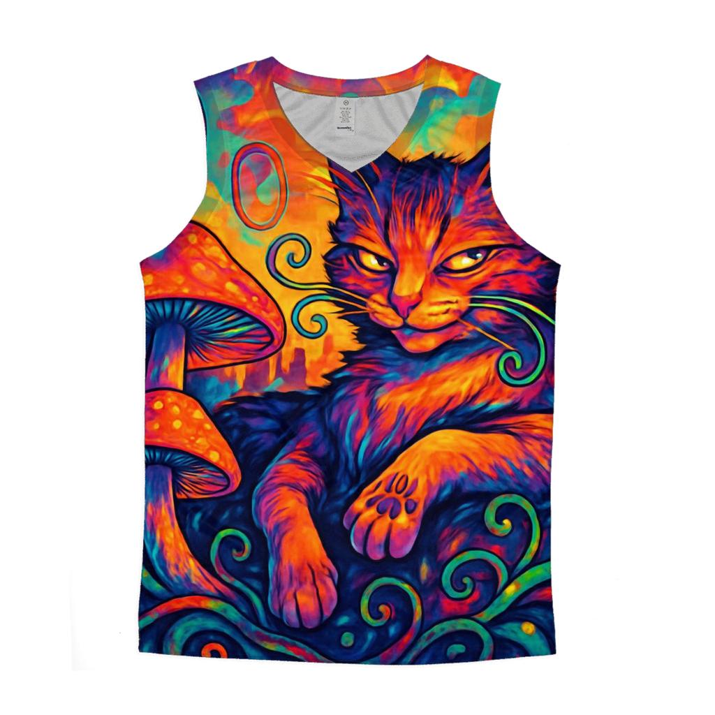 Psychedelic Garden Alley Cat stylish racerback tanks