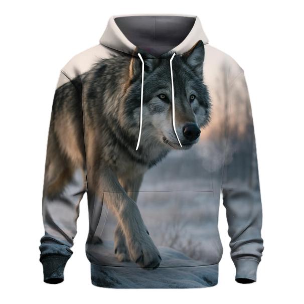 Tundra Sentinel Wolf At Dawn hoodies fashion