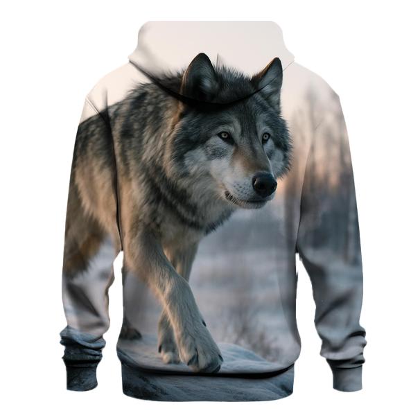 Tundra Sentinel Wolf At Dawn hoodies fashion