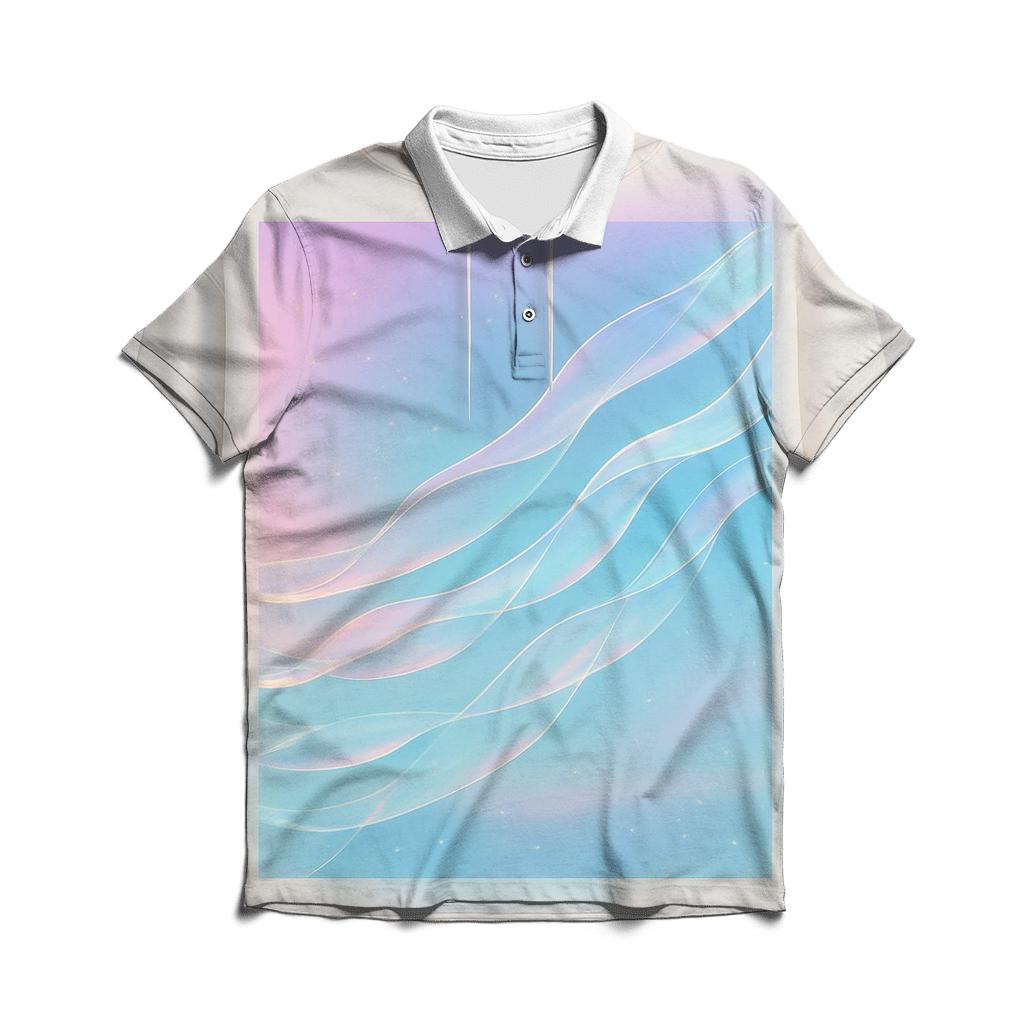 Aurora Ribbon Gradient premium cotton polo shirts