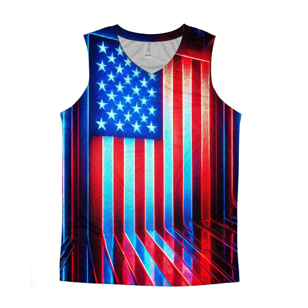 Neon Star Corridor graphic print tank tops