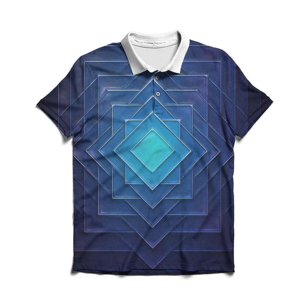 Chromatic Pulse Grid premium cotton polo shirts