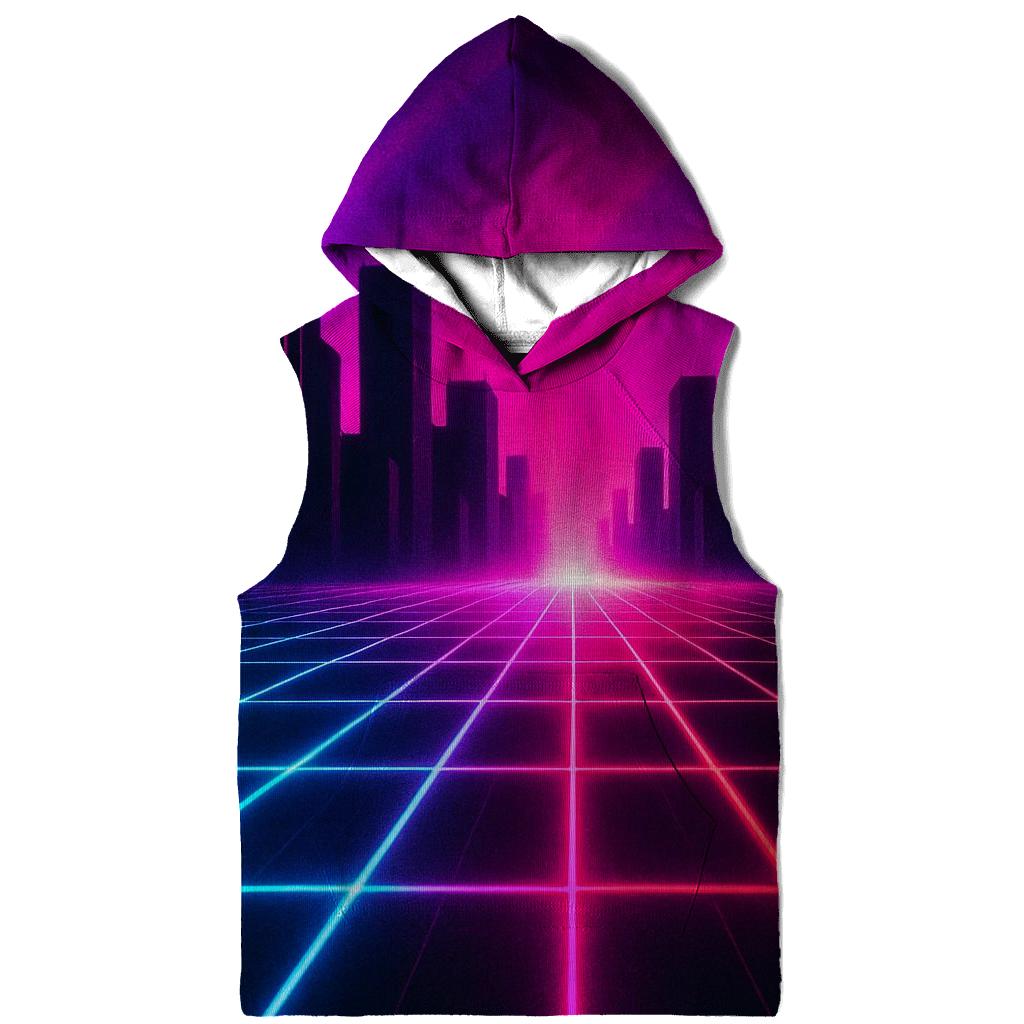 Neon Grid Horizon hoodie designs