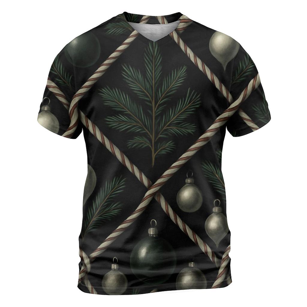 Evergreen Ornament Lattice On Dark Field unique graphic print tees
