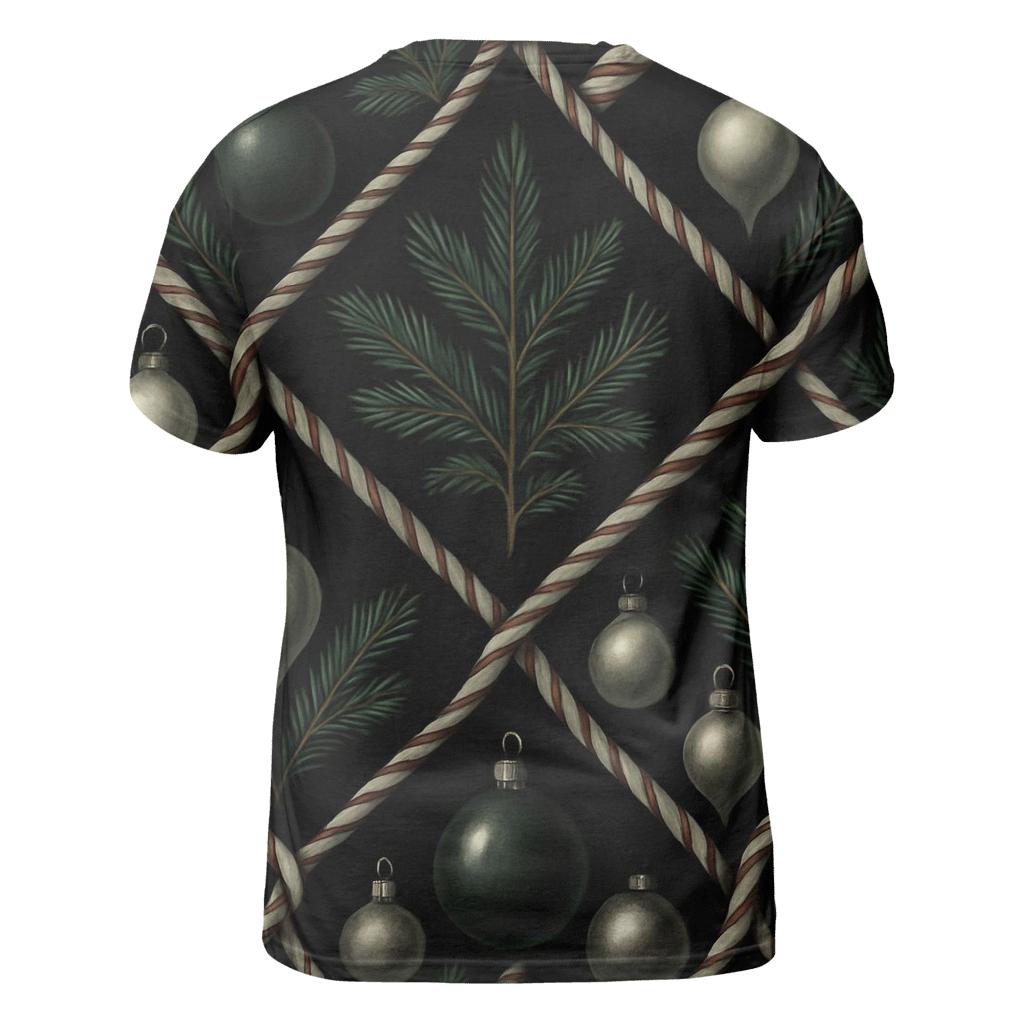 Evergreen Ornament Lattice On Dark Field unique graphic print tees