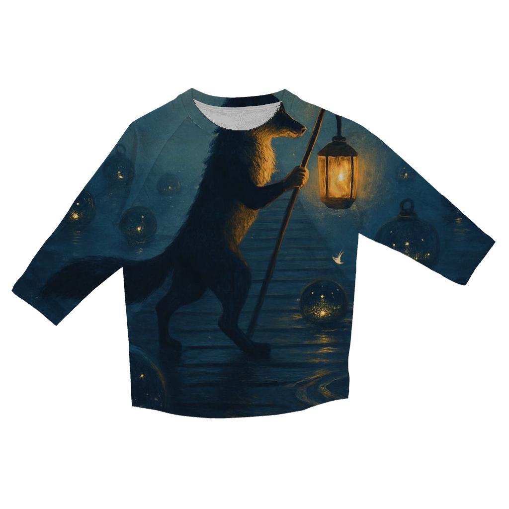 Starlit Lantern Fox fashion 3/4 sleeve shirts