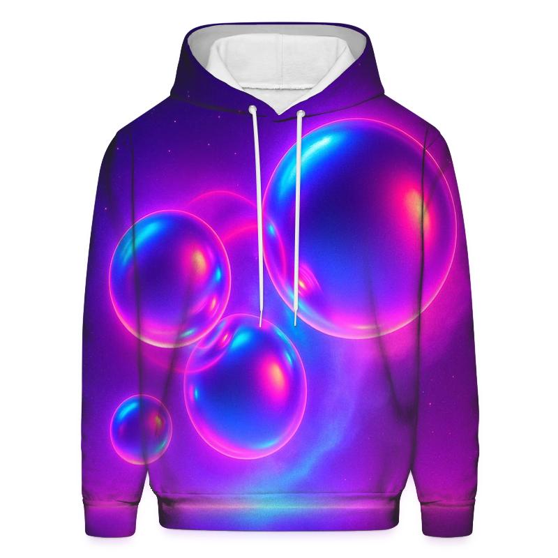 Neon Drift Orbs graphic hoodies