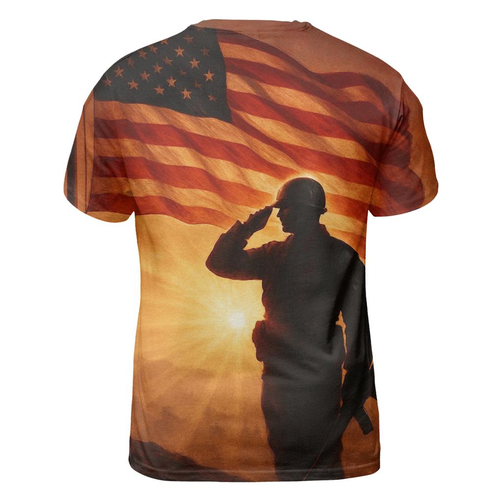 Dawn Sentinel Flag artistic all-over print tops