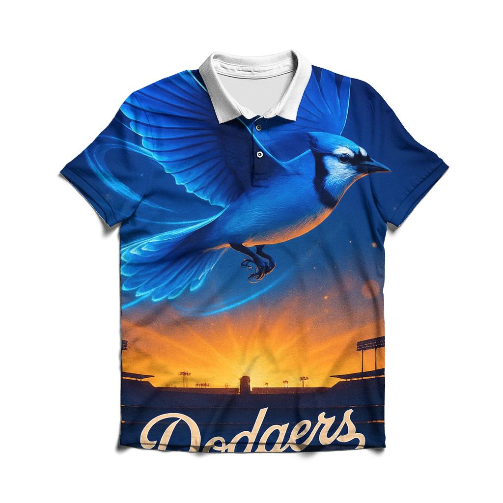 Dove Over Dodger Field branded logo polo shirts