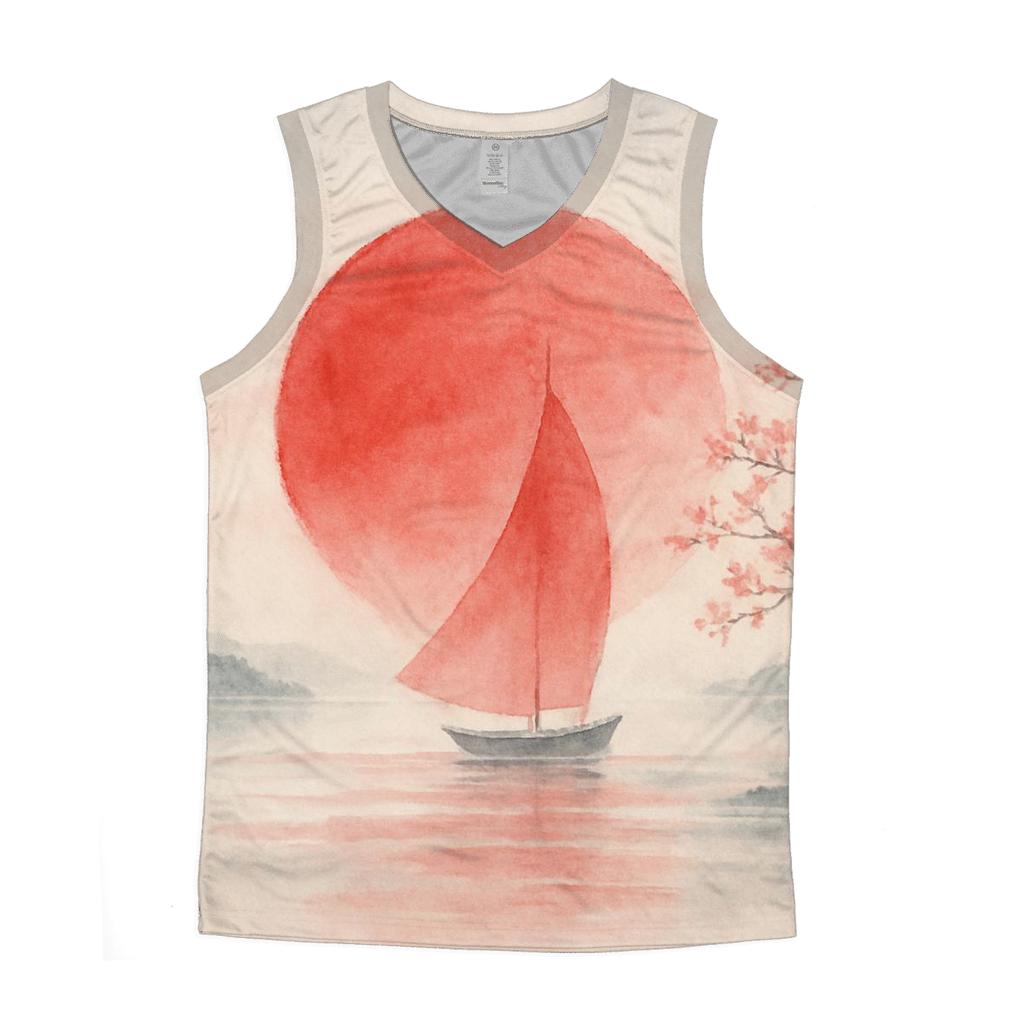 Rising Sun Watercolor casual summer tank tops