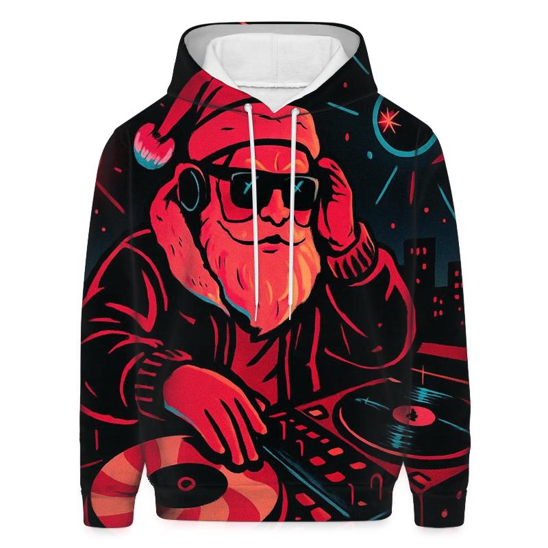 Neon North Pole DJ Santa premium hoodies