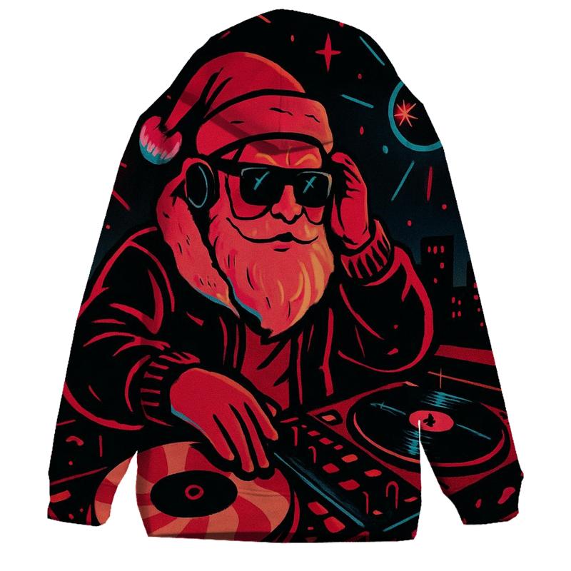 Neon North Pole DJ Santa premium hoodies