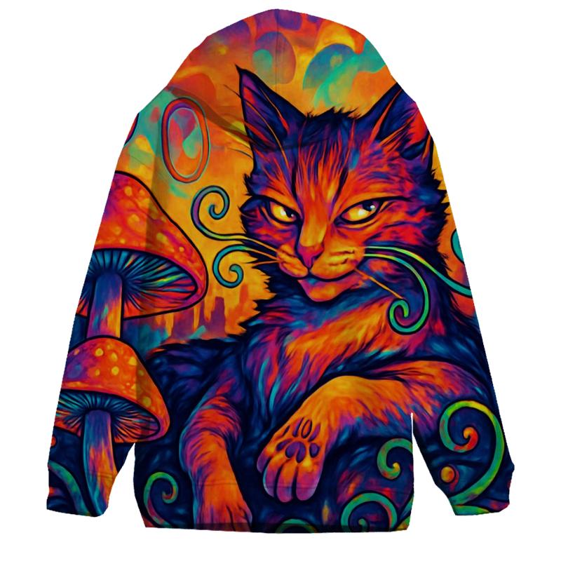 Psychedelic Garden Alley Cat designer hoodies