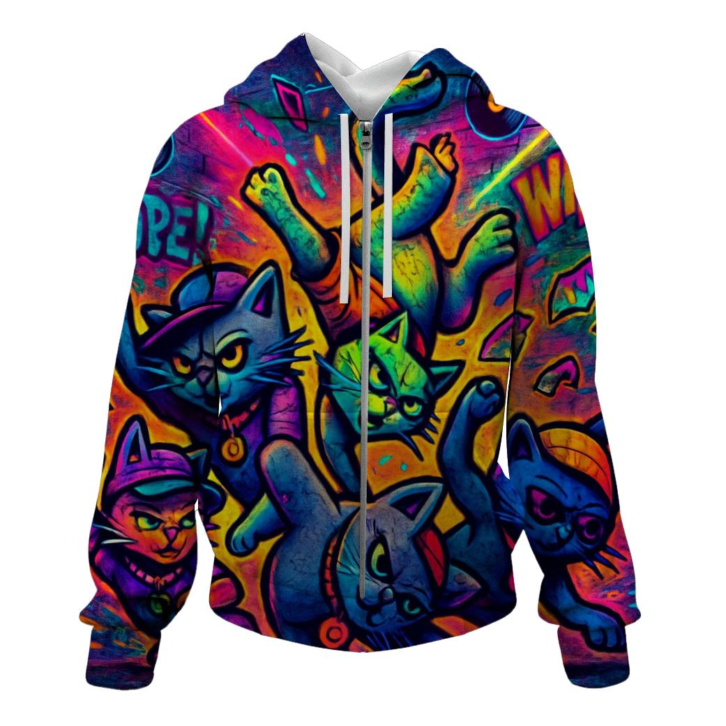 Graffiti Breakdance Crew Cats graphic hoodies