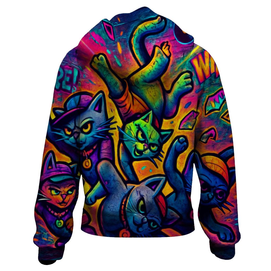 Graffiti Breakdance Crew Cats graphic hoodies