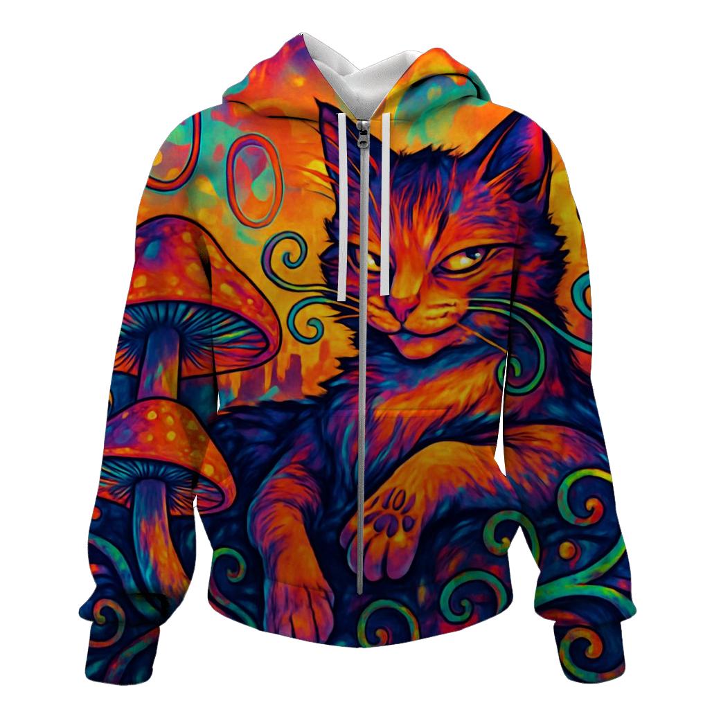 Psychedelic Garden Alley Cat heavyweight hoodies