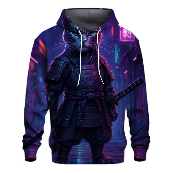 Neon Alley Samurai Cat hoodie trends