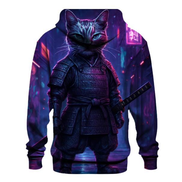 Neon Alley Samurai Cat hoodie trends