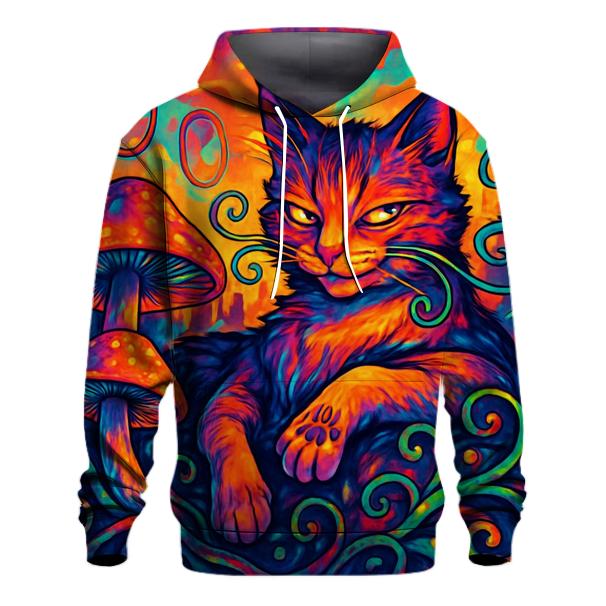 Psychedelic Garden Alley Cat designer hoodies
